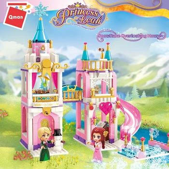 

Qman 2615 Build DIY Princess Castle Snowflake Overlooking House Bricks Brick Enlighten Building Blocks Compatible Toy for Kids