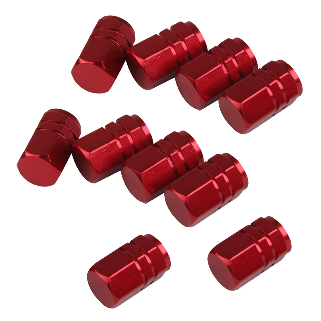 10 Pieces Car Motorcycle Tire Schrader Valve Cap Truck Valve Cap - Red
