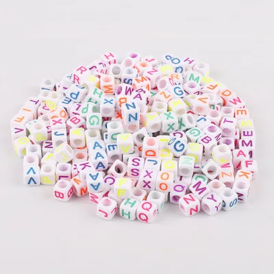 200 шт 6 мм DIY акриловые буквы алфавита куб бусины для ювелирные изделия, изготовление браслетов ожерелья Детские обучающие игрушки - Цвет: TOY337S