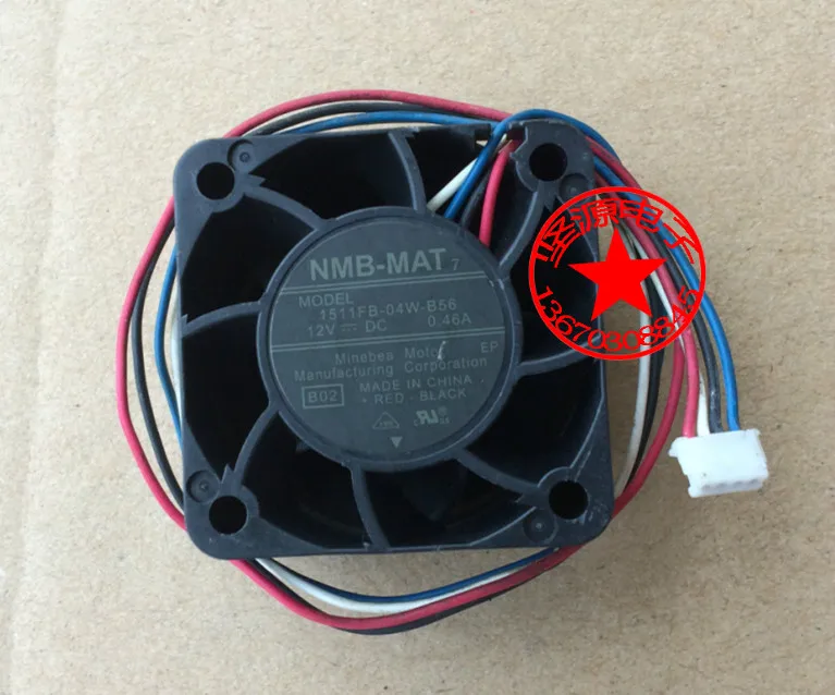 NMB MAT 1511FB 04W B56 B01 B02 DC 12V 0.46A 40x40x28 мм 4 проводной вентилятор охлаждения