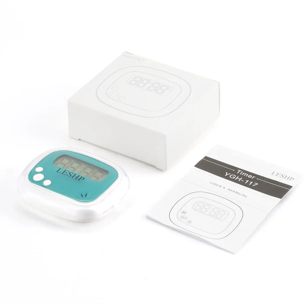 LESHP портативный мини ABS ЖК-дисплей 4 цифры цифровой магнитный задний кухонный таймер, обратный отсчет таймер с таймером памяти - Цвет: Синий