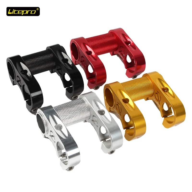 

Litepro S95 Folding Bicycle Double Handlebar Stem Lightweight 90g for 25.4mm Bike Handlebar Adjustable SP8 modified stem