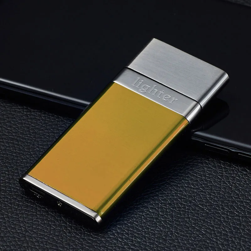 elegant gold Высококачественное металлическое ветрозащитное Altra-thin электронное зарядное устройство с фонариком плазменная импульсная трубка сигарета VE - Цвет: elegant gold