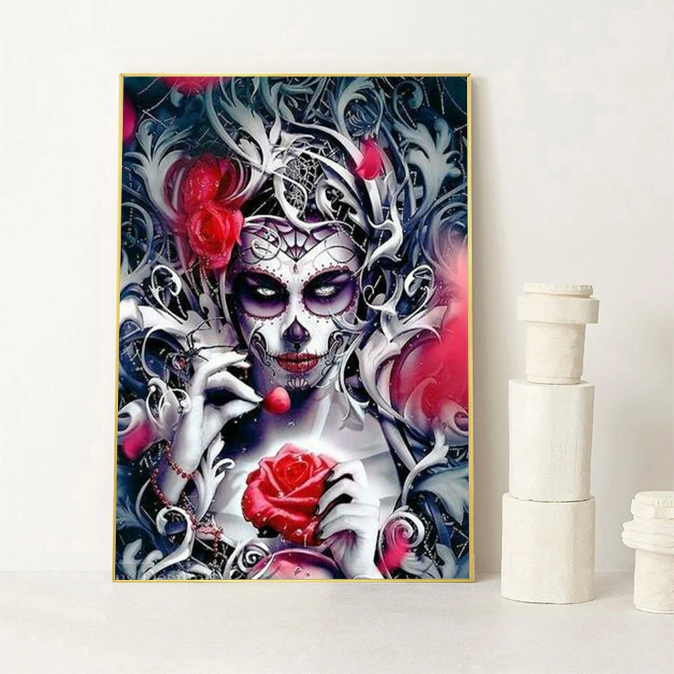 EverShine-5D-Diamond-Painting-full-drill-square-Skull-diamond-embroidery-Girl-Cross-stitch-Sale-Handicraft-Art (2)