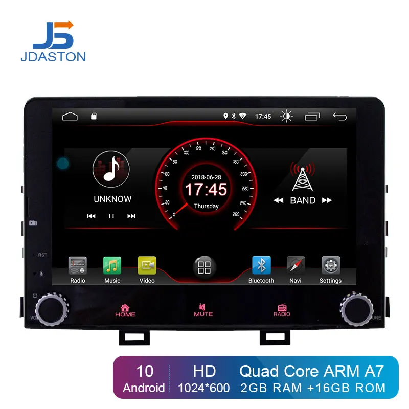 Автомобильный DVD плеер JDASTON Android 10 для KIA RIO 2017 2018 1 Din радио GPS навигация стерео Wi Fi