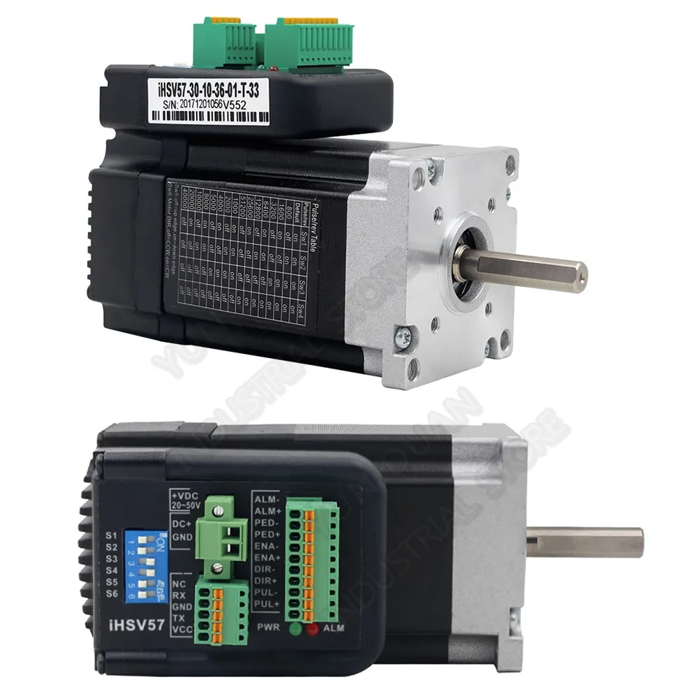100 Вт 3000 об/мин интегрированный сервопривод DC NEMA23 57 мм 3PH 0.29Nm 36VDC DSP Гибридный замкнутая петля 57 мотор драйвер кодировщик для AGV робот CNC