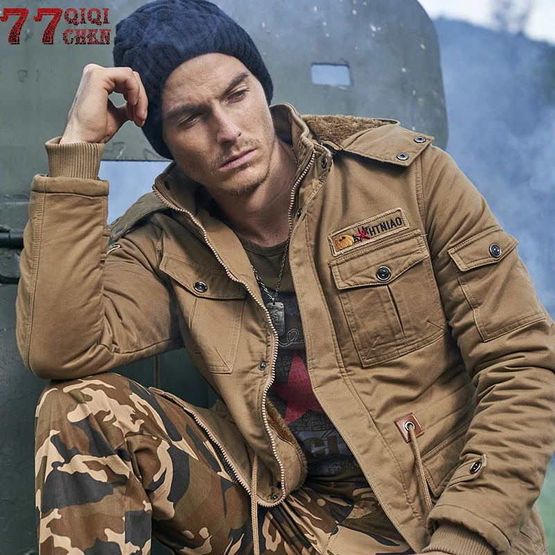 Зимняя одежда с ворсом утепленные куртки Мужская Военная тактическая куртка