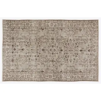 

Handmade Beige Vintage English English Area Rug 173x271 Cm-5'8''X8'11''