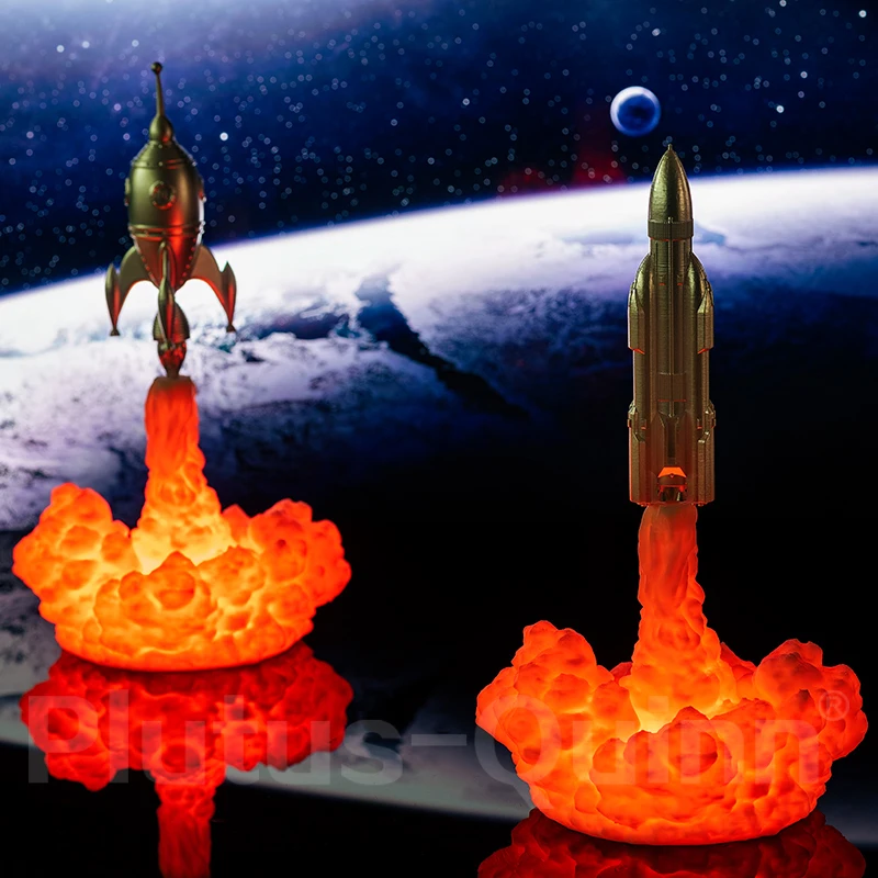 Новинка Прямая поставка ночник Космический Шаттл лампа Saturn V 3D печать лунные
