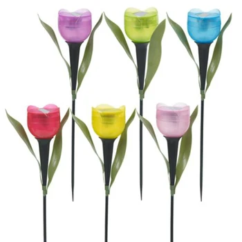 

6x Tulip Flower Shape LED Solar Light Outdoor Garden Yard Lawn Decor Lamp