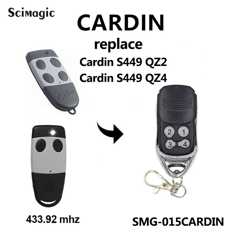 Cardin S449 QZ2 QZ4 Remote Control Rolling Code 433mhz / for CARDIN S476-TX2,S476-TX4 Garage Door Remote Command 