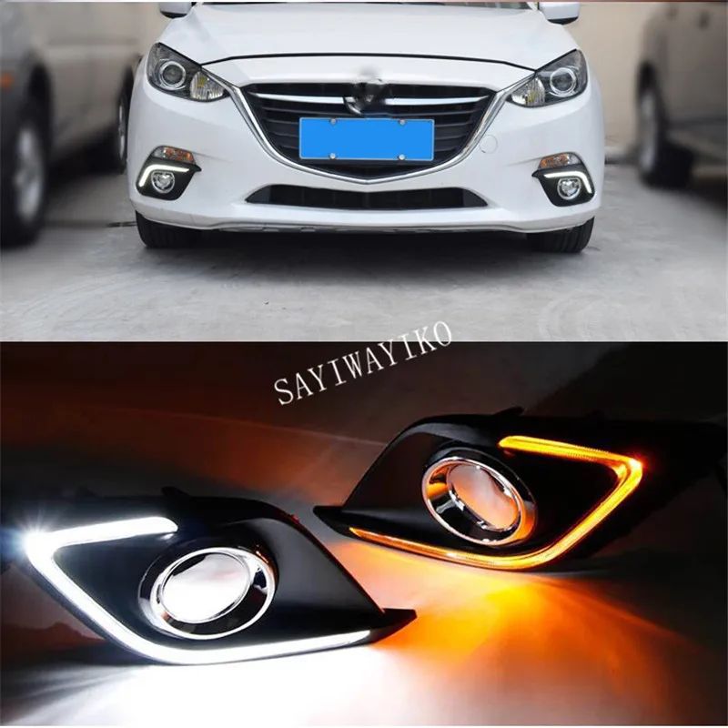 2 шт. DRL для Mazda 3 Мазда 3 Axela светодиодный DRL дневные ходовые огни с сигналом поворота противотуманный светильник