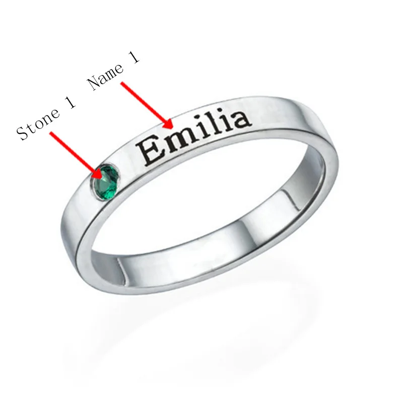 Персонализированное кольцо с именем из камня, оригинальное серебро 925, уникальные безделушки, ювелирные изделия для мужчин или женщин, кольца, подарок для лучшего друга