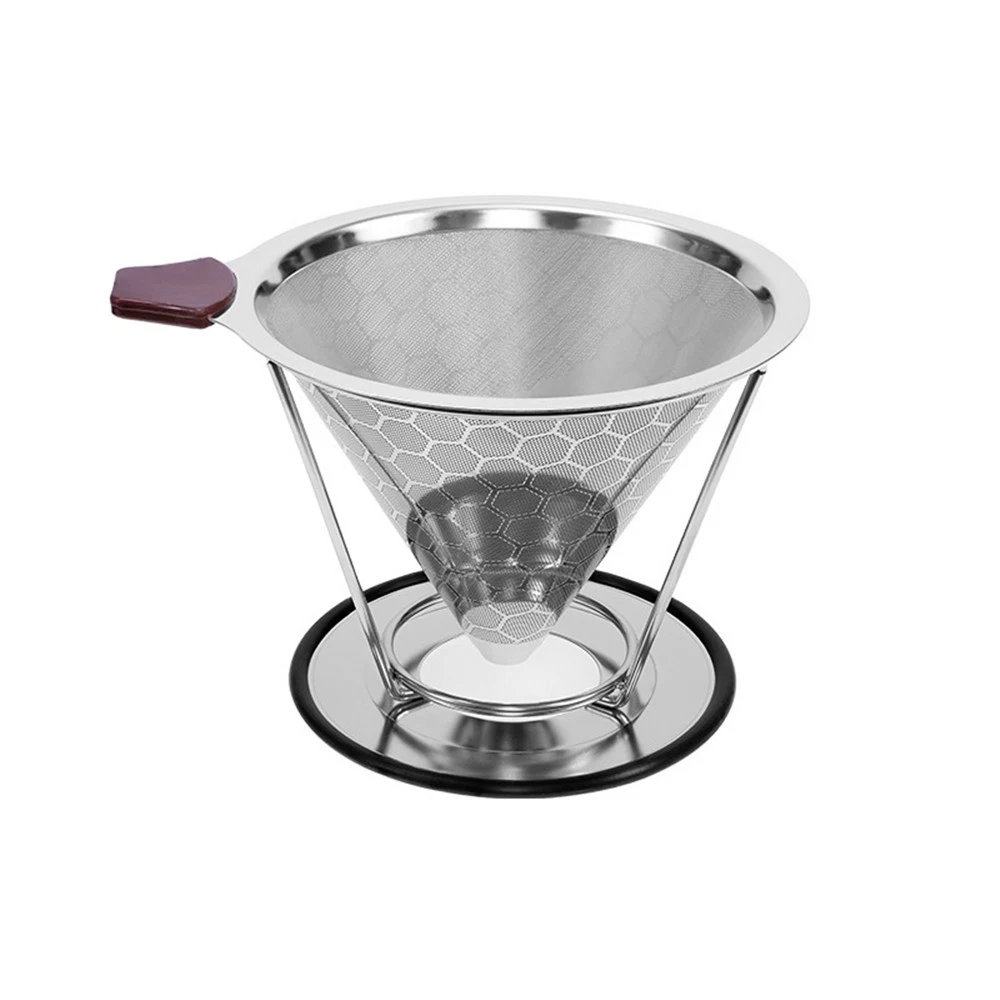 

TTLIFE Reusable Coffee Filter Stainless Steel Holder Metal Mesh Funnel Baskets Brew, Durable, Easy to Clean