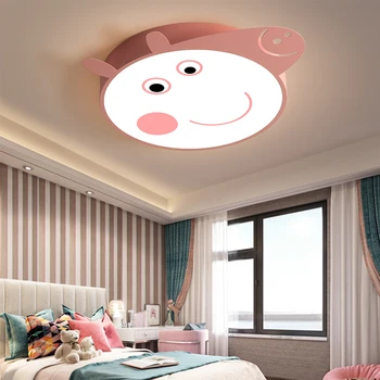 

Cartoon Little Pig Ceiling Light Panel Modern LED Dimmable Piggy Ceiling Lamp with Remote for Kids Girls Living Room Bedroom