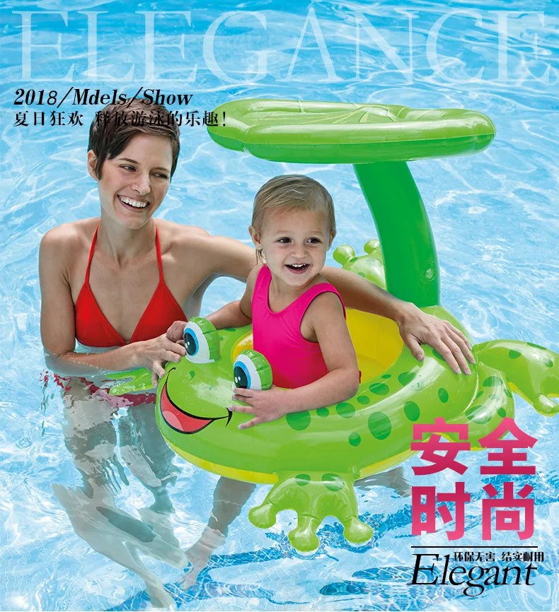 

Thick Children Inflatable Cartoon Pedestal Ring Baby Seat Boat PVC Swimming Ring Play with Water you yong ting Skate Frog Umbrel