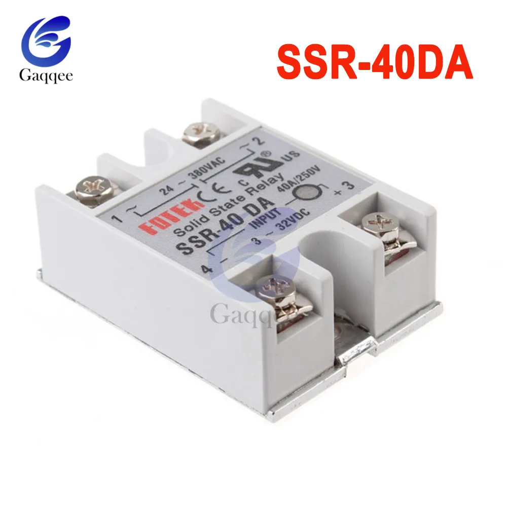 SSR-10DA SSR-25DA SSR-40DA 10A 25A 40A твердотельные реле Модуль одиночная фаза 3-32 В постоянного тока в переменный 24-380V AC SSR 10DA 25DA 40DA DMWD - Габаритные размеры: SSR-40DA