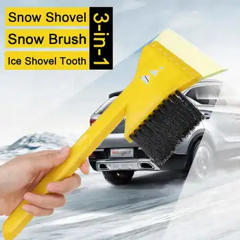 

3in1 Car Snow Ice Removal Scraper Pvc Material Snow Brush Shovel Brush Scraping Glass Frost Winter Tool Easier To Remove