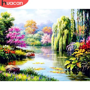 

HUACAN DIY Oil Pictures By Numbers Tree Scenery Painting By Numbers Kits Drawing Canvas HandPainted Gift Home Decoration