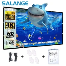 Salange экран для проектора Портативный HD складной для домашнего кинотеатра открытый Крытый двухсторонний проекционный экран полиэстер Salange экран для проектора Портативный HD складной для домашнего кинотеатра открытый Крытый двухсторонний проекционный экран полиэстер