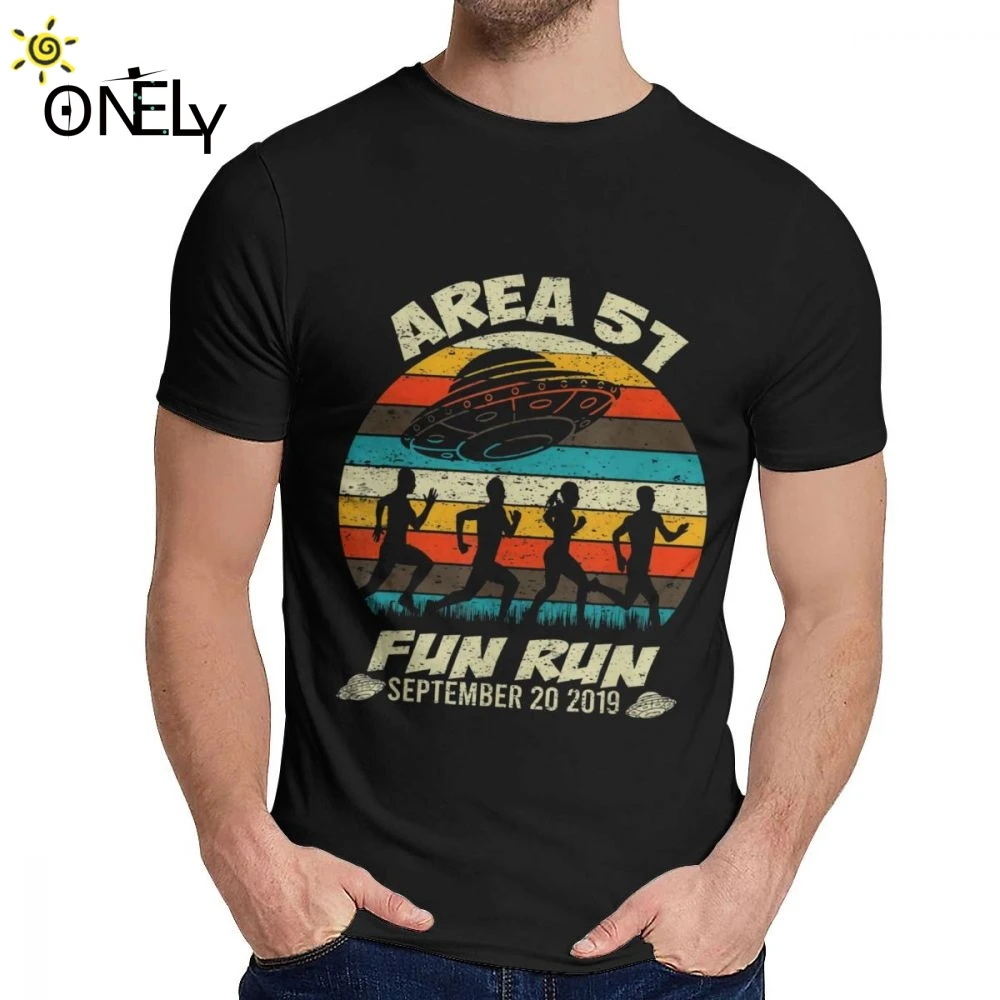 Классическая футболка с круглым вырезом Fun Run 2019 UFO Alien Area 51 Новое поступление