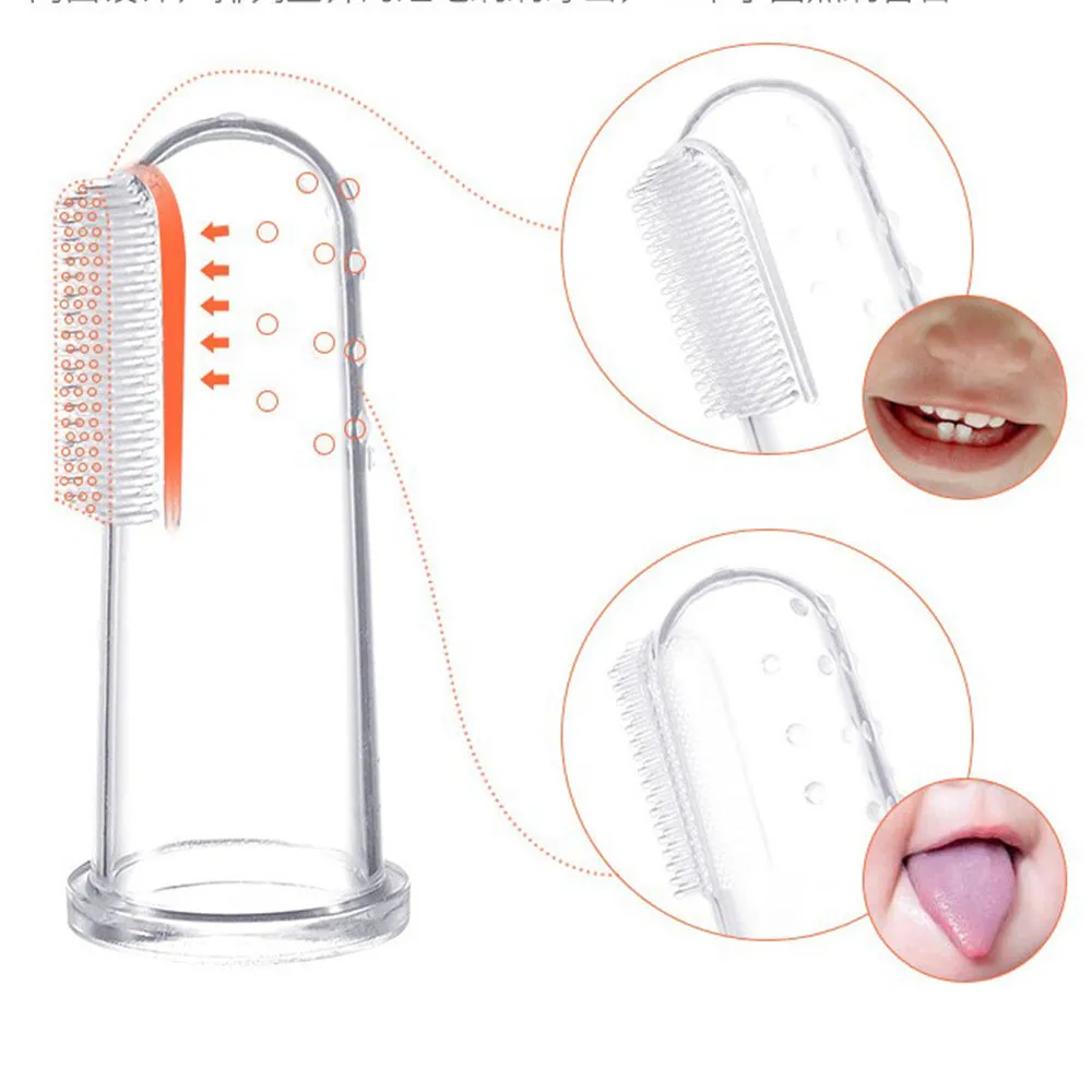 

Dental Care Baby Toothbrush Kids Silicone Finger Brush Clear Massage Soft Teether With Box For Infant Boy Girl Teeth