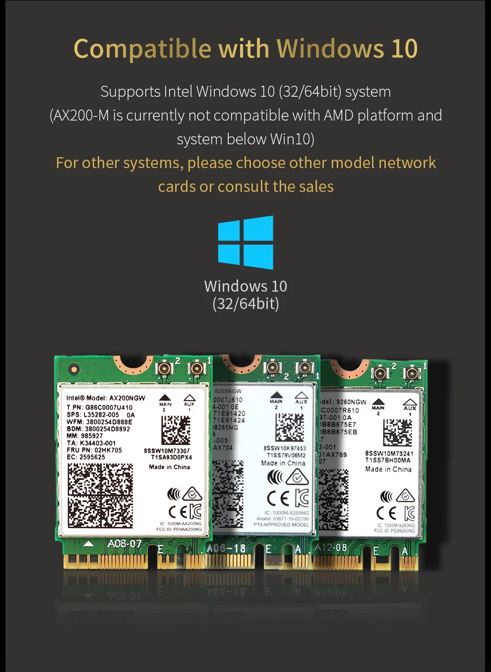 Comfast-AX200 AX200 диапазон 2400 Мбит/с беспроводной NGFF M.2 Bluetooth 5,0 wifi сетевая карта 2,4G/5G 802.11ac/wifi AX200NGW