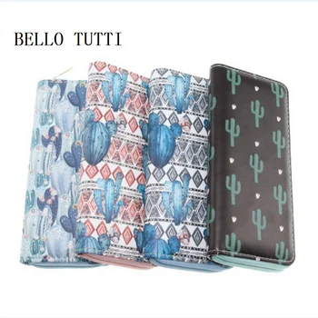 

BELLO TUTTI 2019 New PU Women Long Zipper Wallets Coin Purses Female Clutch Bag Card Package Girls Fashion Original Change Purse