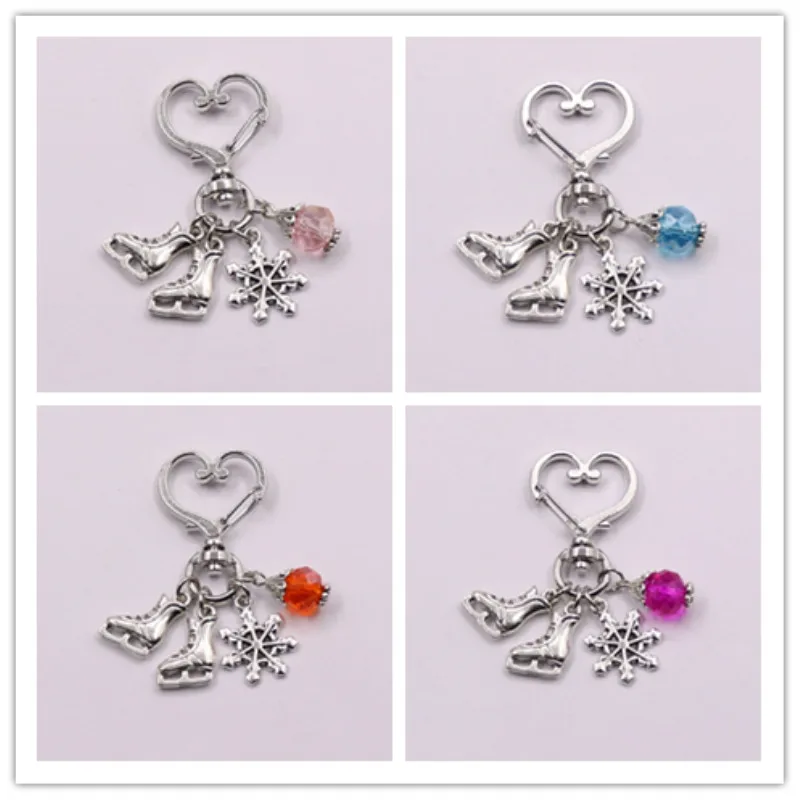 1pcs Pretty Ice Skates Snowflake Pendant Key Ring Skating Chain Keychain Jewelry For Winter Gift | Украшения и аксессуары