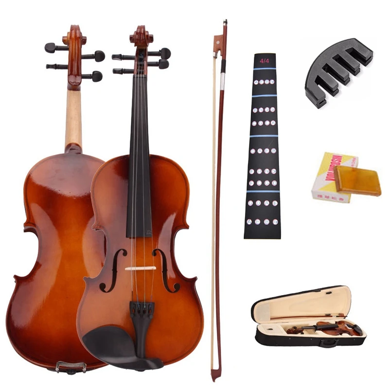 Dropship-4/4 полный размер естественная акустическая Скрипка с Чехол смычок канифоль немой наклейки