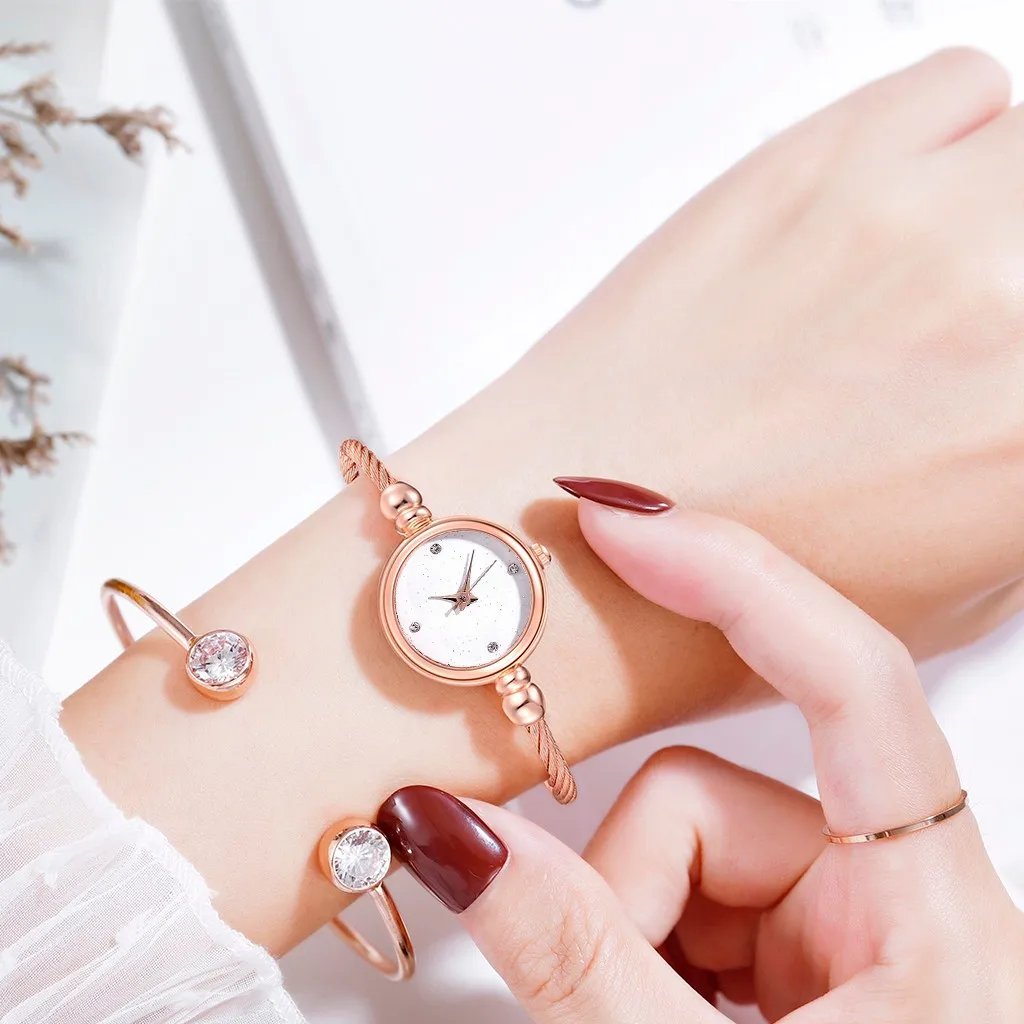 Женские часы аксессуары роскошные модные простые часы из нержавеющей стали с инкрустированной звездой женские кварцевые часы Z5