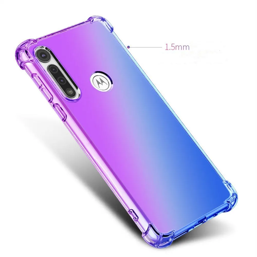 QUZONG разноцветный градиентный чехол для телефона Motorola Moto G8 Plus E6 Play One Macro Four Corner усиленный Мягкий силиконовый чехол