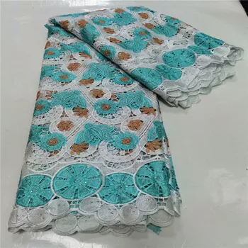 

Newest African Guipure Cord Lace Fabric High Quality French Water Soluble Cord Lace Fabric With Stones For Nigerian Dress WD0819