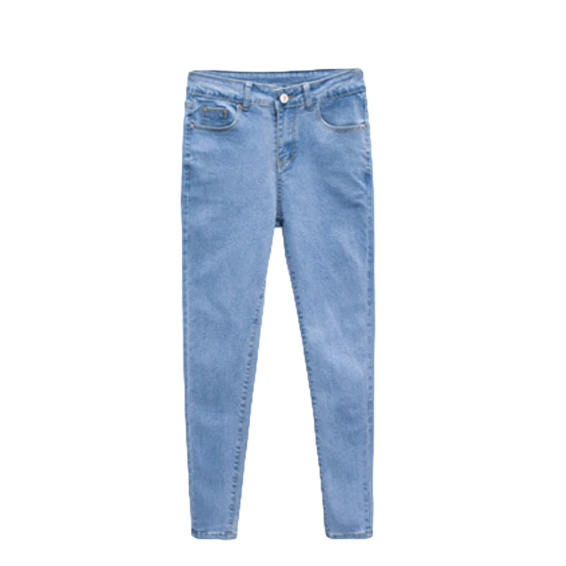 light blue Gplus, корейский стиль, женские джинсы, Большой размер, черные, с высокой талией, обтягивающие джинсы, для женщин, плюс размер, джинсы, узкие брюки, Vaqueros Mujer, C9572 - Цвет: light blue