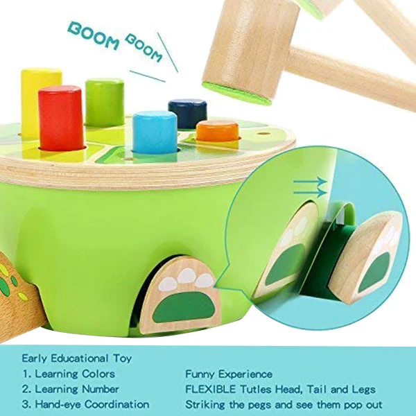 Деревянные игрушки для малышей, Обучающие мелкую моторику-дошкольные деревянные игрушки, удары и удары, игрушки-подарки для девочки 2 лет