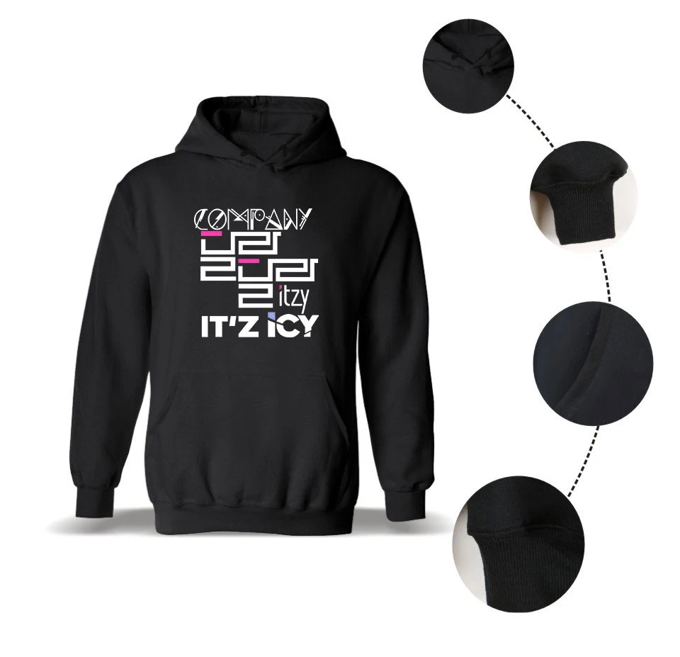 ITZY Harajuku уличная Толстовка для женщин с длинным рукавом с капюшоном Толстовка Корейский Kpop печати флисовые толстовки Женское пальто