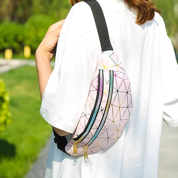 

Unisex Waterproof Waist Packs Travel PU Leather Belt Daily Purse Shopping Patchwork Small Pouch Chest Bag Adjustable Straps