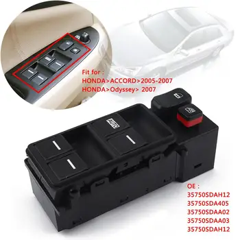 

Window Switch Door Driver Side for 35750SDAH12 35750SDA405 35750SDAA02 35750SDAA03 Automobile Window Lift Switch Plastic + Metal