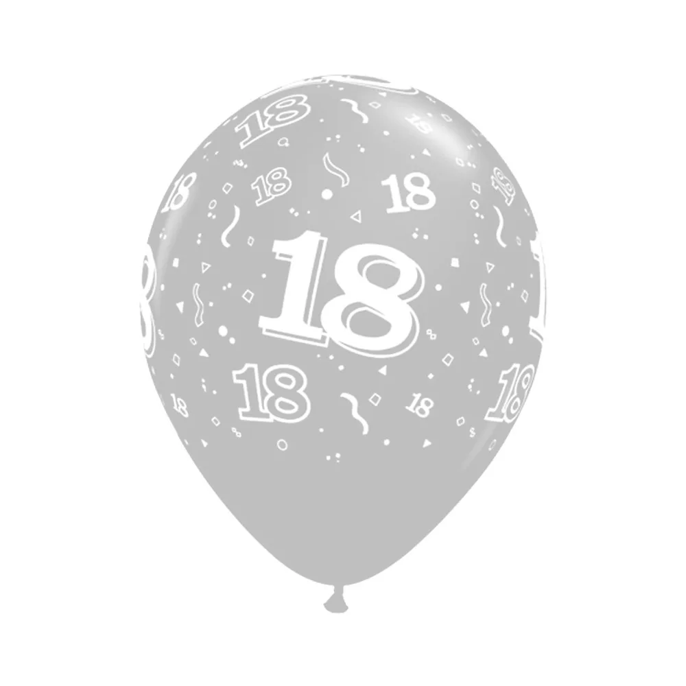 18/21/30/40/50/60 лет Diy Стразы образуют цифру «висит спиральный орнамент латексные шарики для вечеринки принадлежности для юбилейной вечеринки - Цвет: 5Silver 18th