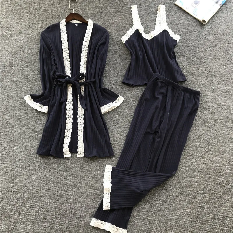 BZEL брендовый костюм из 3 предметов, женский сексуальный пижамный комплект из плюша, Женский комплект в виде кружевной пижамы, одежда для сна на осень и зиму, домашняя одежда, ночное белье для женщин