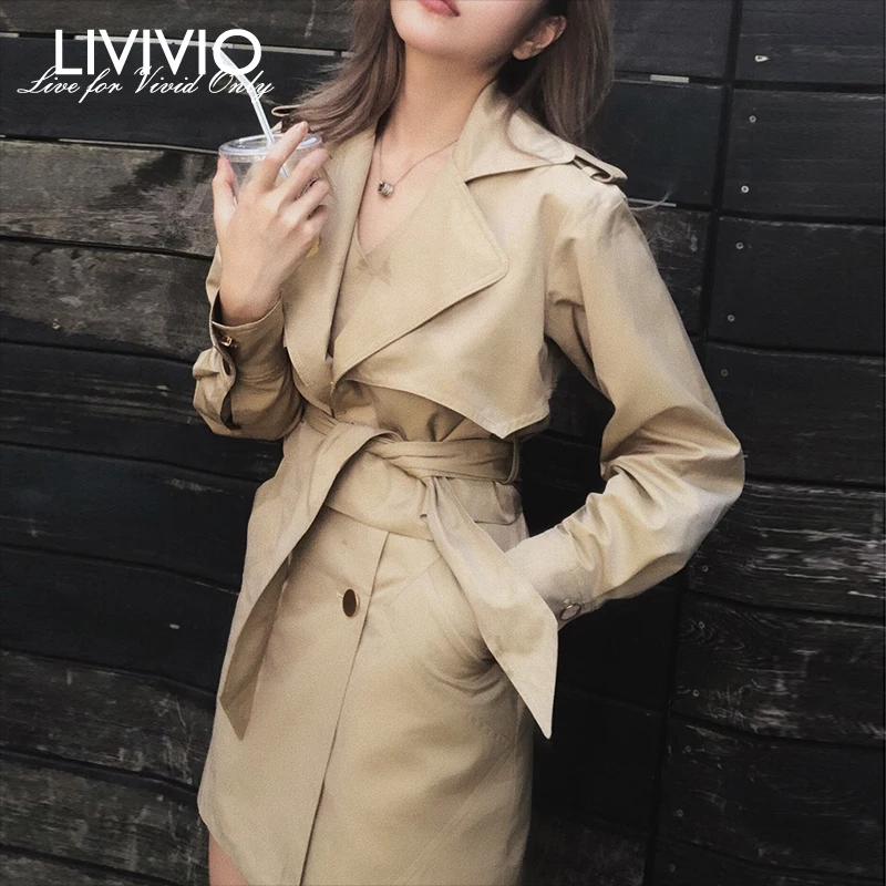 

[LIVIVIO] Two Piece Matching Set Long Sleeve Turn Down Jacket with Sleeveless Vest Mini Dress Women Autumn Korean Fashion