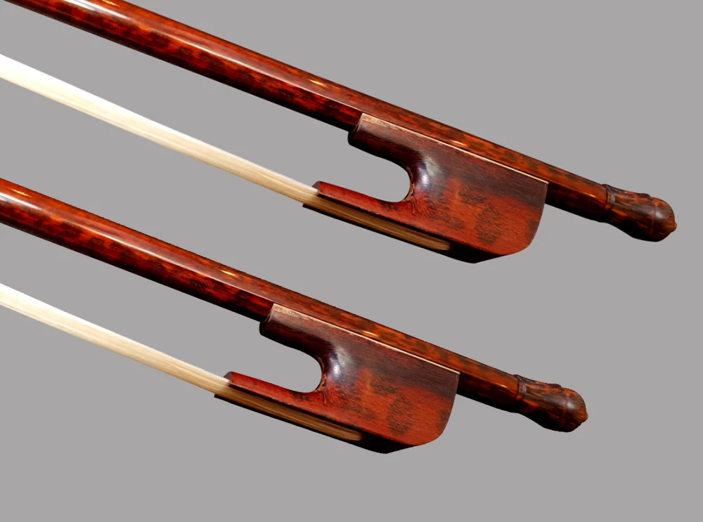 

Wtsfwf 5pcs New Quality Snakewood Baroque Violin bow 4/4 Round Wonderful Balance Violin Bow Snakewood Violin Bow