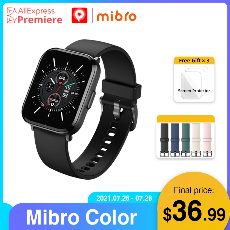 [World Premiere]Mibro Color Smartwatch 5ATM Waterproof SpO2 270mAh Battery Smart Watch for Women Men IOS Android
