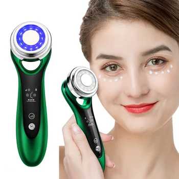 

Ultrasonic EMS Face Lifting Anti Aging LED Photon Mesotherapy Skin Rejuvenation Device Heating Home Spa Massager Rechargeable
