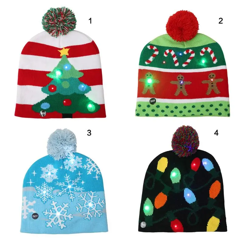 Рождественский головной убор для взрослых и детей, цветной светодиодный головной убор для Хэллоуина