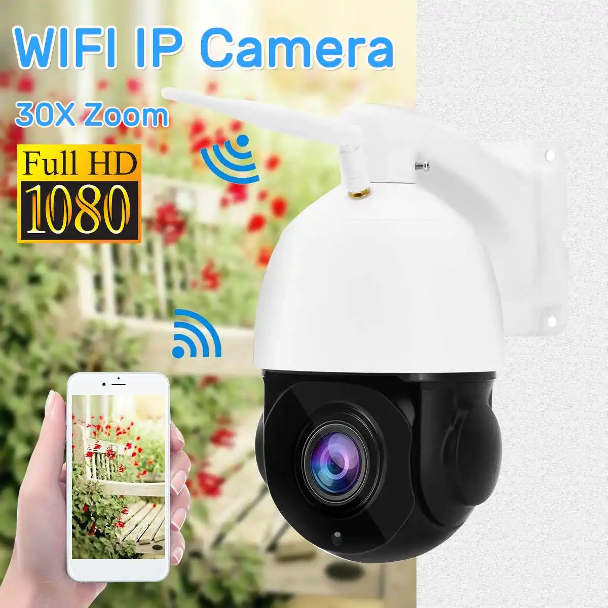 1080P WI-FI 2.0MP PTZ IP Камера панорамирования/наклона Скорость купол Камера аудио Водонепроницаемый камеры для домашней системы безопасности для видеоняни