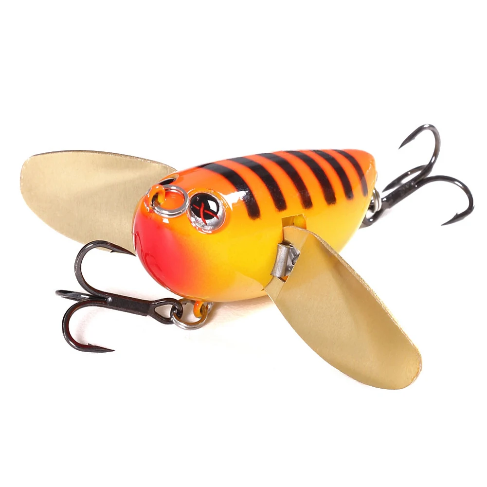 Рыбалка поплавок, Crankbait рыбалки приманки 6 см 12,5 г плавающий воблер, твердая, встроенный в транспортное средство искусственные приманки с металлических крыльев - Цвет: As Shown