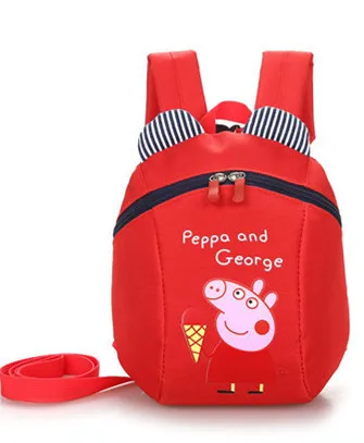 Red Peppa сумка со свиньей мультипликацией Джордж Детский рюкзак посыльного фильма Аниме Фигурка рюкзак для игрушек рождественские подарки 2P16 - Цвет: Red