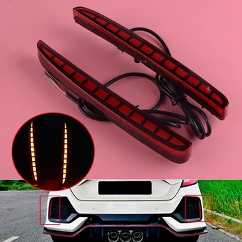 

DWCX 2PCS Sequential Car Turn Signal Tail Brake Light Lamp Decoration Reflector LED Fit for Honda Civic Hatchback 2017 2018 2019