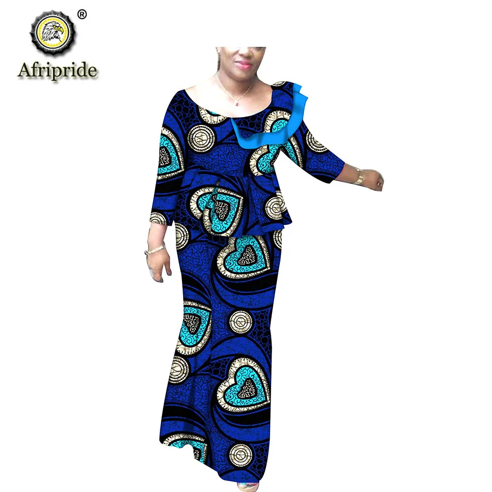 Африканский комплект из 2 предметов для женщин Анкара Топы+ юбки с принтом Дашики одежда женские официальные костюмы AFRIPRIDE S1926021 - Цвет: 539-13